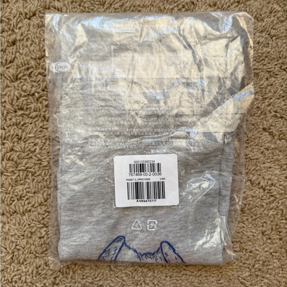 NWT GAP Baby Peter Rabbit Pocket Shorty One Piece Gray 3 - 6 months